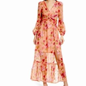 Pink + orange anthro dress